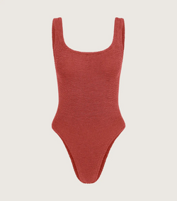 HunzaG Square Neck One Piece in Rosewood