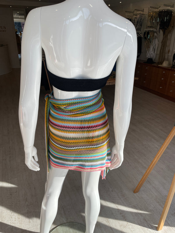 Missoni Viscose Stripe Wrap Skirt Yellow multi