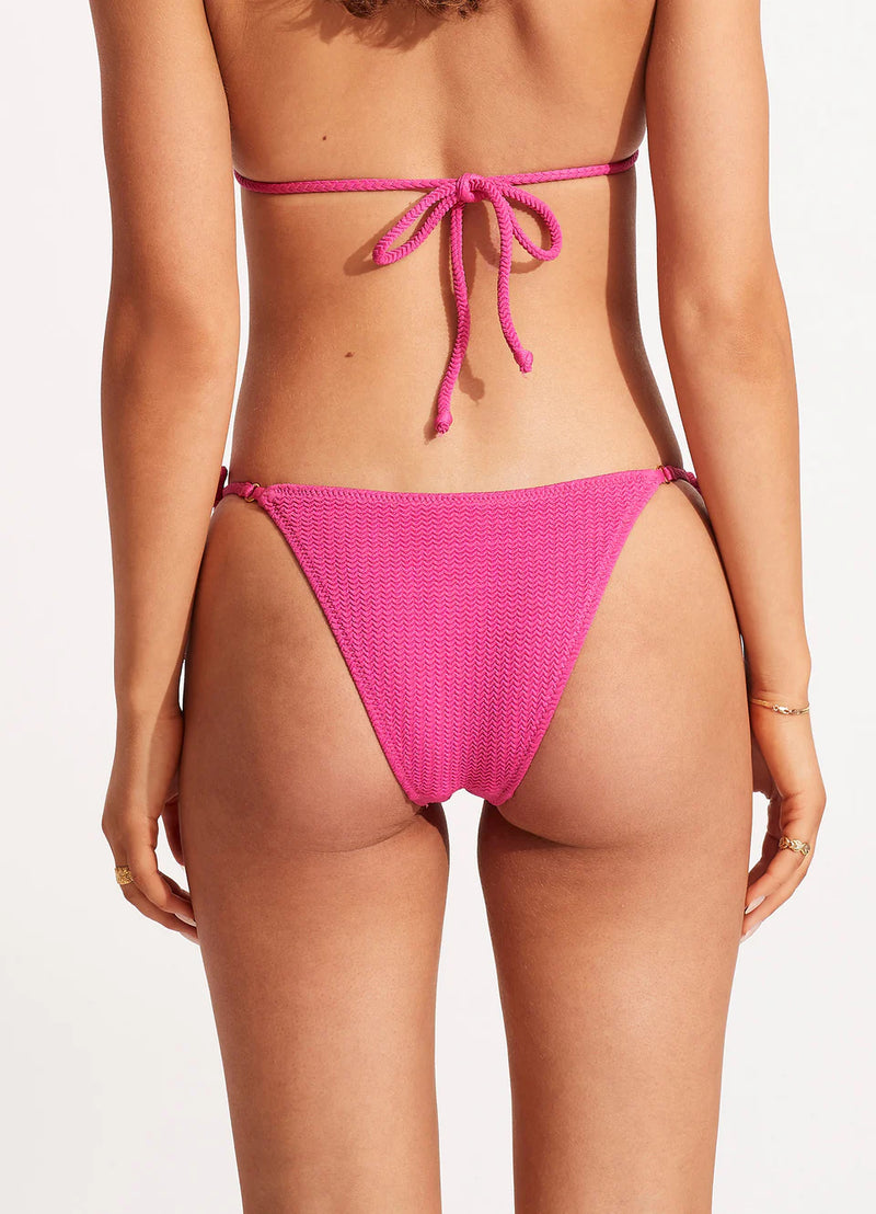 Seafolly Tri Top and Rio Skimpy Tie Side Bikini Set in Fuschia