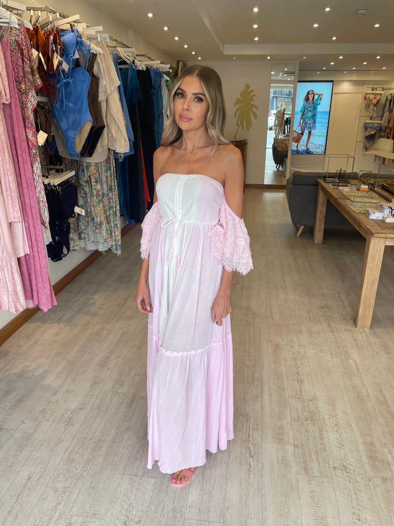 Les Néo Bourgeoises Ava Maxi Dress in Pink