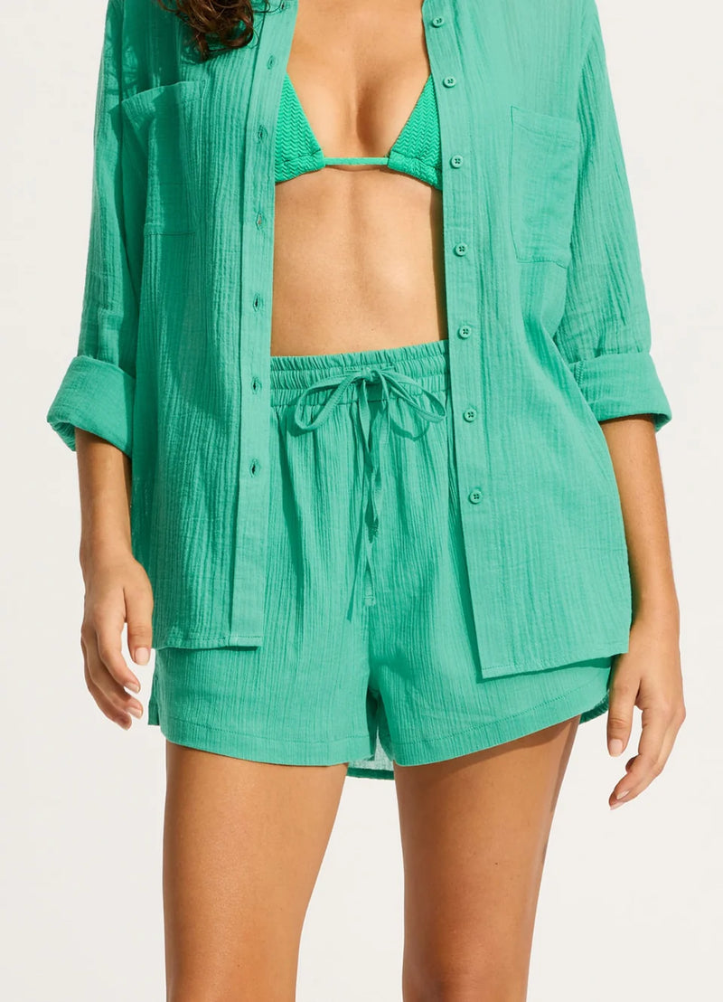 Seafolly Breeze Beach Shirt in Aquatic Blue