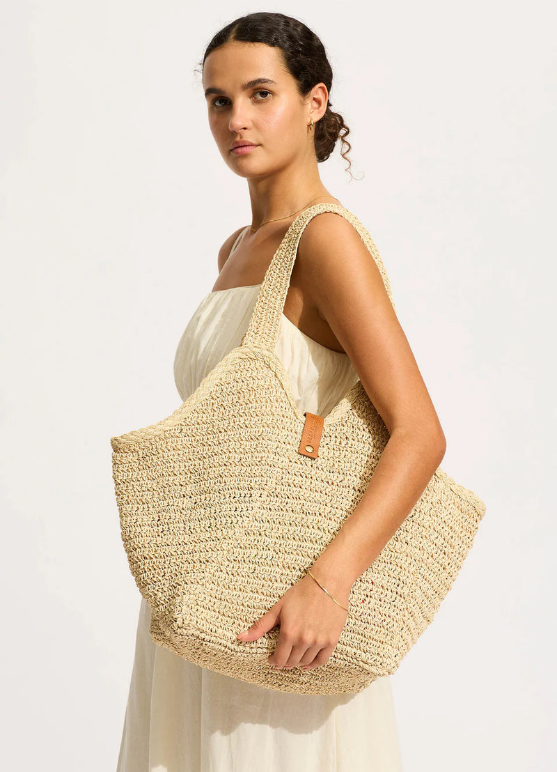 Seafolly Mirage Woven Tote Bag in Natural