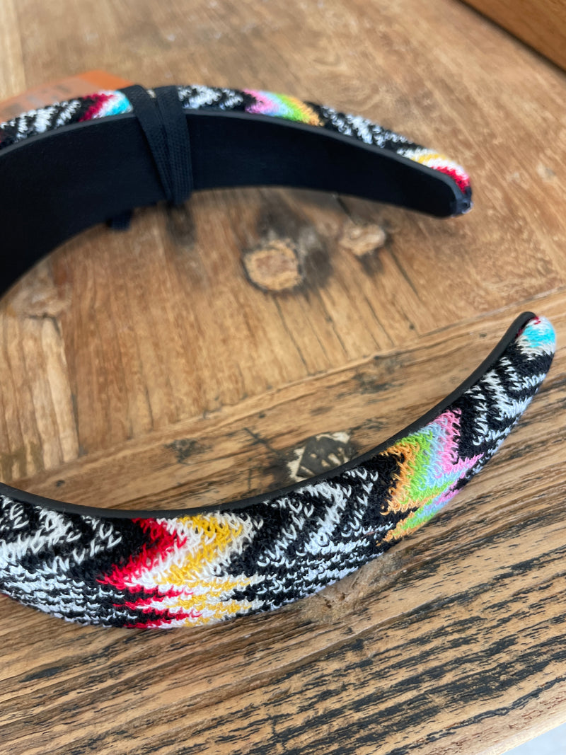 Missoni Zigzag Headband in Black Multi