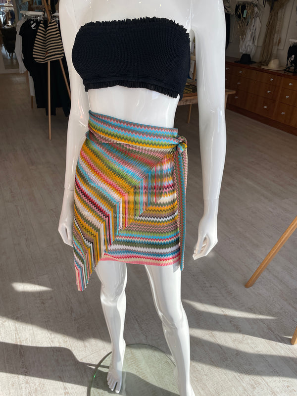 Missoni Viscose Stripe Wrap Skirt Yellow multi