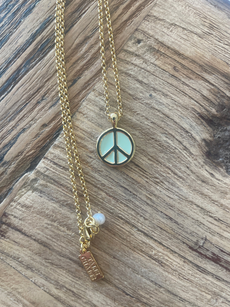 Talis Chains Peace Pendant Necklace in Mint