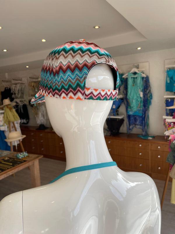 Missoni Zigzag Cap in Pink and Blue