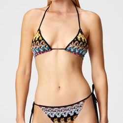 Missoni Lamé Lace Triangle Bikini Black