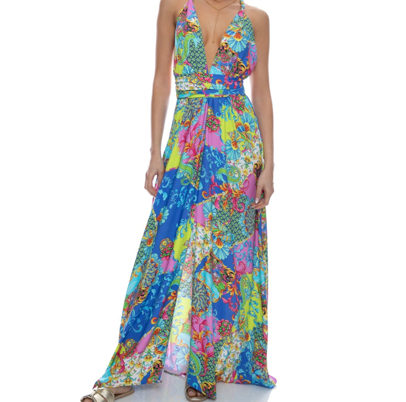 Luli Fama La Costa Convertible Maxi Dress