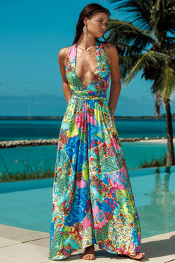 Luli Fama La Costa Convertible Maxi Dress