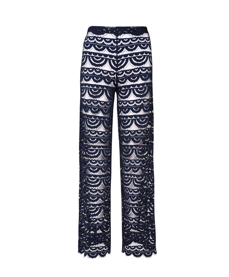 PQ Swim Water Lily High Waist Lace Pants in Navy