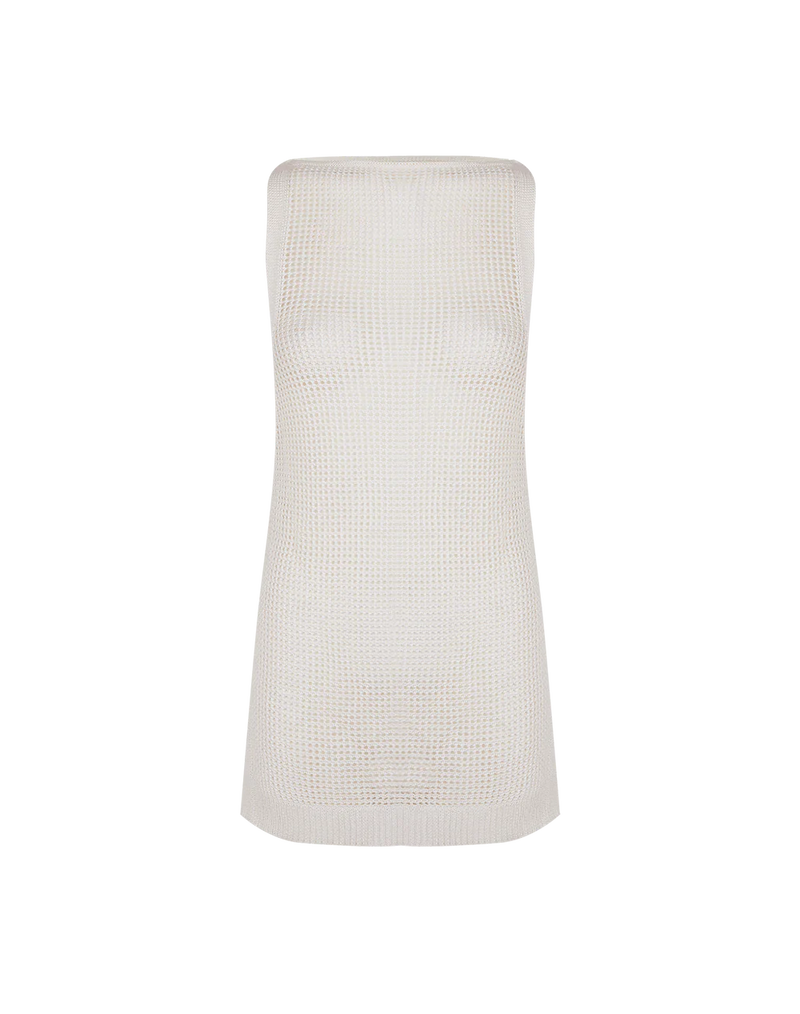 Vix Knit Erika Short Cover Up in Off White