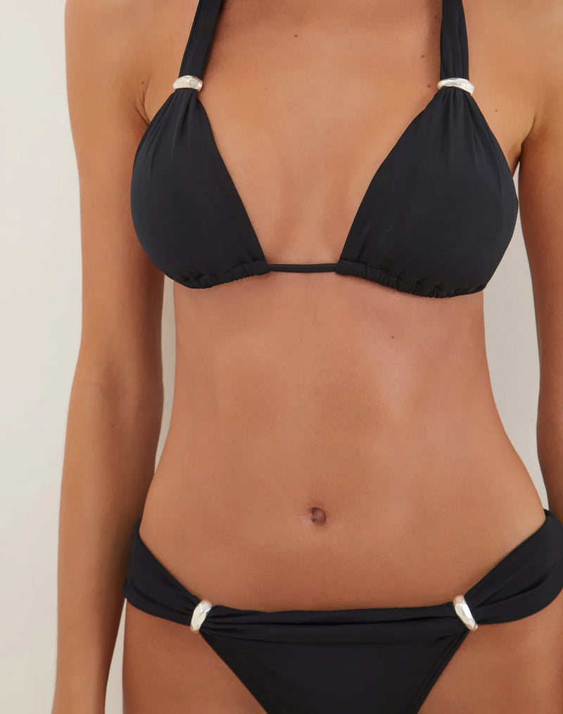 Vix Silver Bia Tube Bikini Set in Black (full bottom)