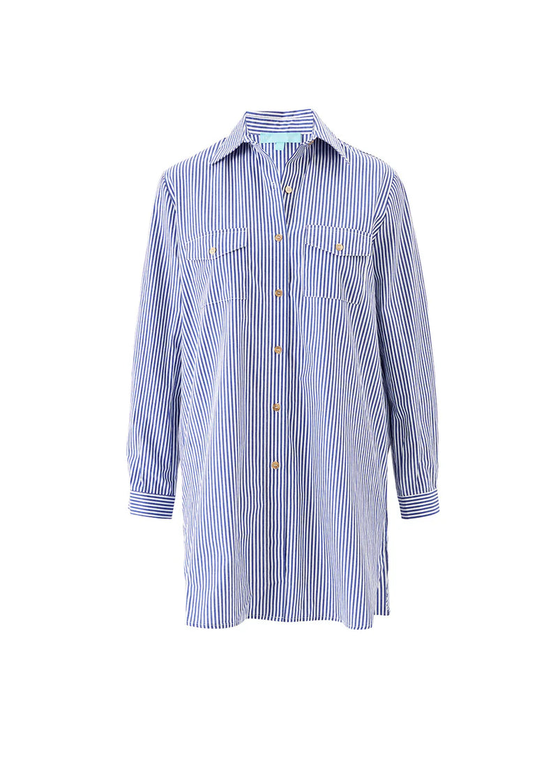 Melissa Odabash Francesca Navy Stripe Shirt 15% OFF