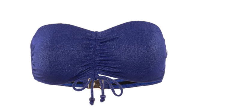 Tatiane De Freitas Etincelle Ruched Bandeau Bikini  15% OFFSet with Tab Bottoms in Navy