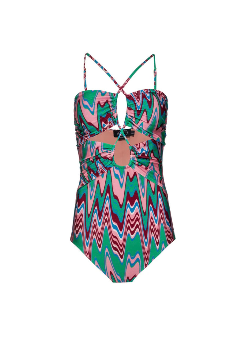 Patbo Wave Lace-Up Swimsuit 15% OFF