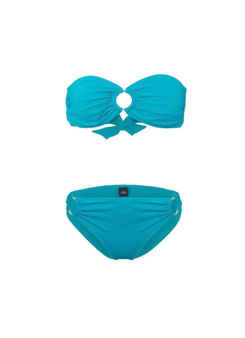 Tatiane De Freitas Bob Dylan Bandeau Bikini Set in Aqua