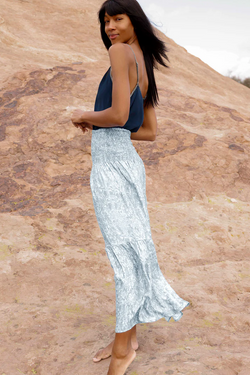 Hansine Gaia Skirt in Snake Print in Silver
