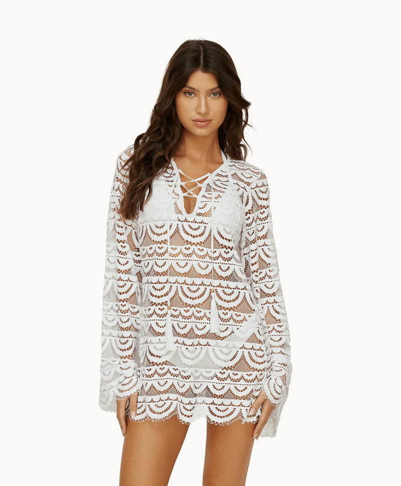 PQ Swim Water Lily Noah Beach Tunic in White