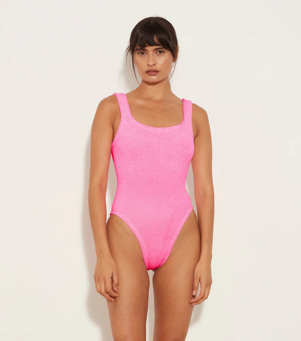 HunzaG Square Neck One Piece in Bubblegum