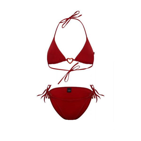 Tatiane De Freitas Red Heart Bikini set