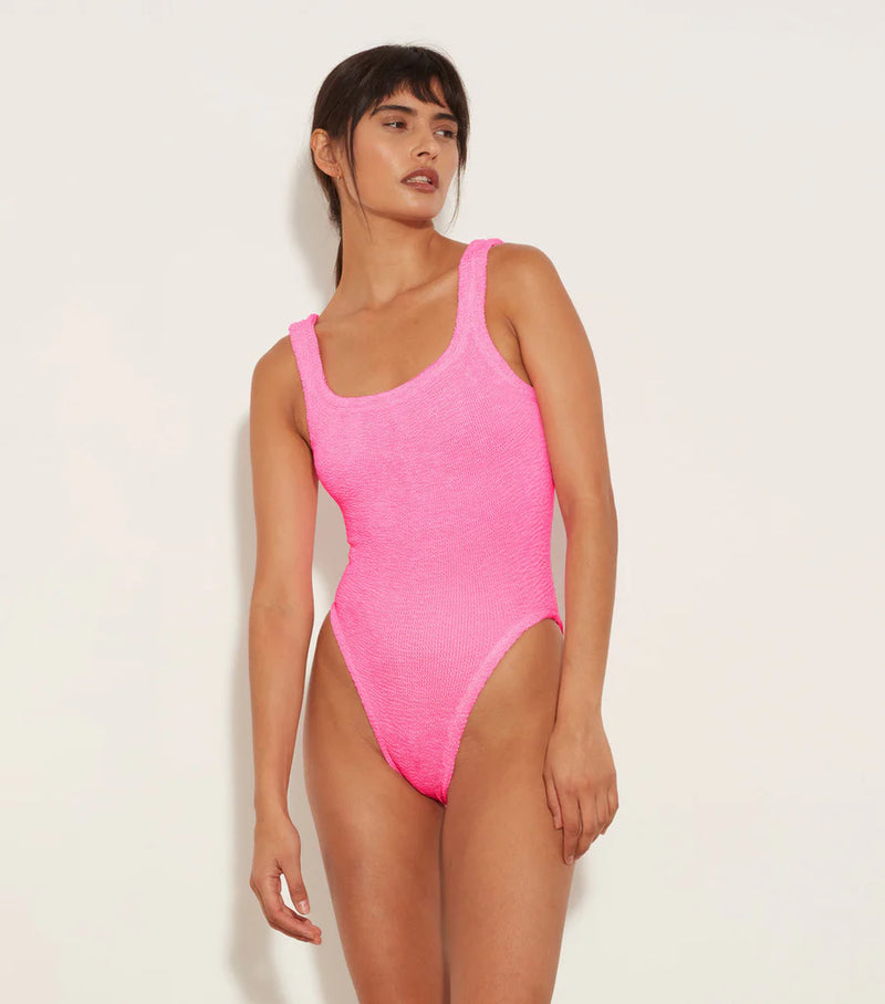 HunzaG Square Neck One Piece in Bubblegum